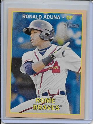 Ronald Acuna 2016 Topps Heritage Minors Rc Peach Border 20/25 Rookie Braves