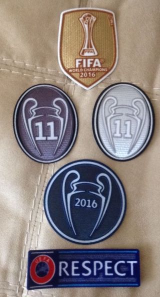 Real Madrid Uefa Champions League 2016 Set Soccer Patch Badge Patch 11 Trophy