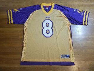 Vtg Rare Reebok Los Angeles Lakers Kobe Bryant Football Style Jersey 8 Size Xxl