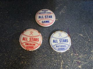 3 Old Vintage 1954 Cleveland Indians All Star Game Pins