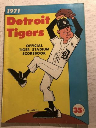 1971 Program Washington Senators Vs Detroit Tigers Kaline Billy Martin