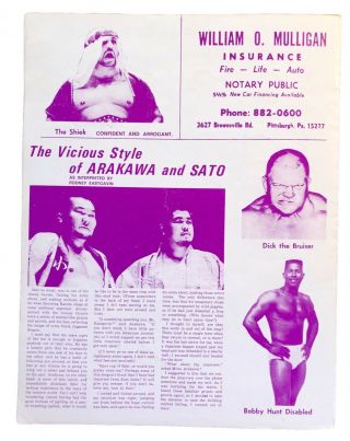 1971 Pittsburgh Civic Arena WWWF Wrestling Program Bruno Sammartino Luke Graham 3