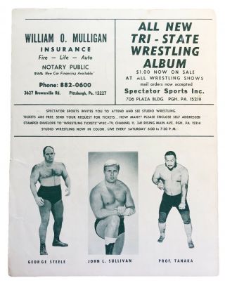 1970 Pittsburgh Civic Arena WWWF Wrestling Program Bruno Sammartino Kowalski 3