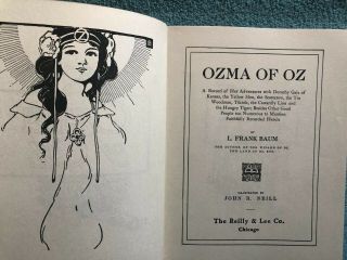 Ozma Of Oz By L.  Frank Baum,  1907 Later Printing 3