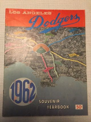 1962 Los Angeles Dodgers Yearbook Sandy Koufax Duke Snider Don Drysdale