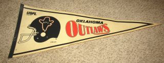 Vintage 1983 Oklahoma Outlaws Usfl Football Pennant Helmet