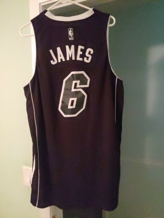 Lebron James Miami Heat 6 Jersey Size Large Adidas Rare Black And White