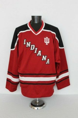 Indiana Hoosiers Iu Hockey Jersey 99 Embroidered 3xl Steve & Barrys Red Sewn