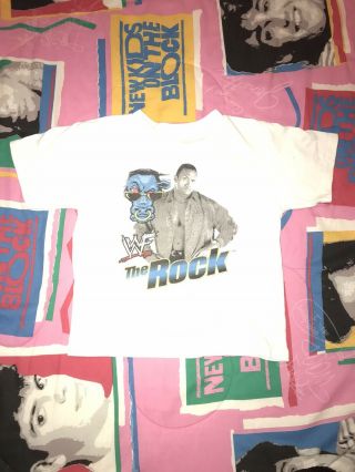 Rare Vintage 90’s The Rock Eye Brow Raise Brahma Bull Kids Tshirt Size 7 2