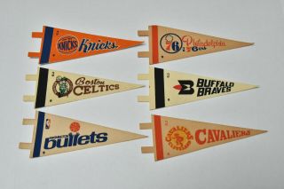1970 ' s Vintage Complete Set of 18 NBA Mini Pennants 3