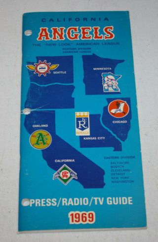 Vintage 1969 California Angels Media Guide Book Binder Edition