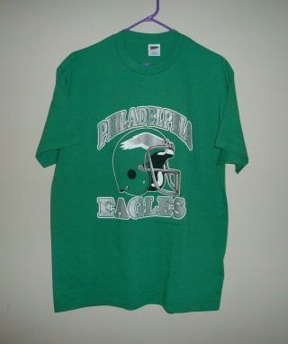 Philadelphia Eagles Vintage T Shirt Mens Sz Xl Trench Great Shape Kelly Green