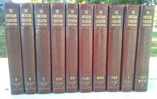 The American Educator Encyclopedia Complete 10 Vol.  Set Embossed Vintage 1952