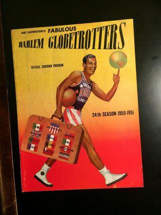 1950 - 1951 Harlem Globetrotters Basketball Program - Very - Good -