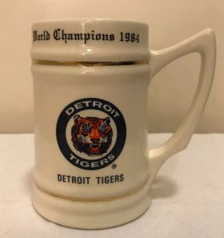 Vintage 1984 Detroit Tigers World Series / American League Champions Mug Stein
