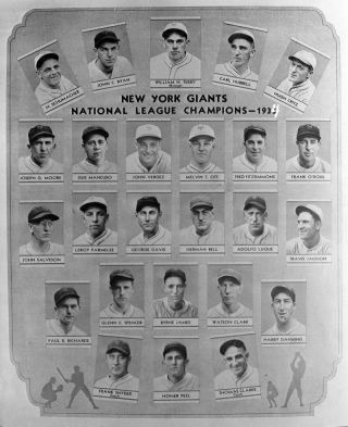 1934 York Giants Team Vintage George Burke 3rd Gen Photo Negative