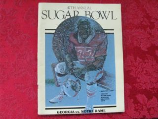 1981 Sugar Bowl Program 47th Annual Georgia Vs Notre Dame -