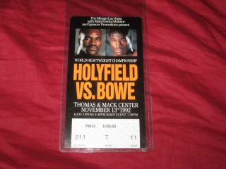 Evander Holyfield Vs Riddick Boew Boxing Ticket Nov 13 1992 Hw Title