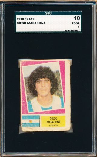 1978 Fks Crack 78 Diego Maradona Rookie Vhtf Sgc 10 = Psa 1 Rare Rookie Card