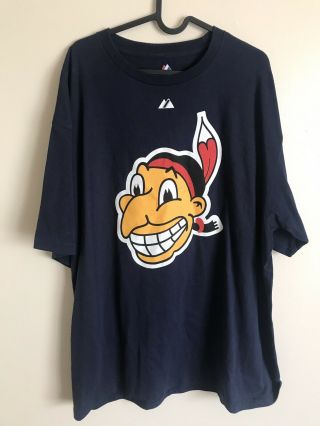 Cleveland Indians Majestic Chief Wahoo Discontinued T Shirt Mlb Xl Baseball