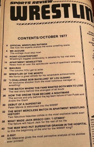 1977 SPORTS REVIEW WRESTLING ANDRE THE GIANT IVAN PUTSKI DORY FUNK JACK BRISCO 2