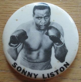 Heavyweight Champion Boxer Sonny Liston Pinback Button 1960 