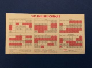 1973 Philadelphia Phillies Pocket Schedule
