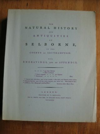Gilbert White,  Natural History Of Selborne Facsimile 1st Ed (scolar Press 1972)