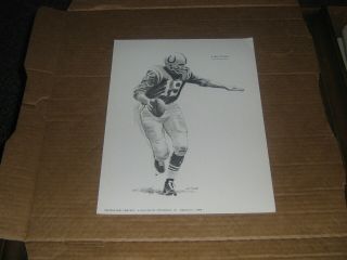 Baltimore Colts Fortune Shoe Premium 9x12 B&w Drawing - Johnny Unitas Hof
