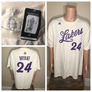 Kobe Bryant 24 Los Angeles Lakers Adidas Nba Jersey T - Shirt Cream Nwt Deadstock