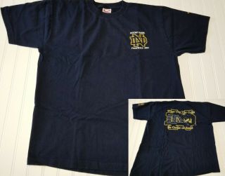 Notre Dame Fighting Irish Football 2001 Nd Blue T - Shirt Men Xl What Tho The Odds