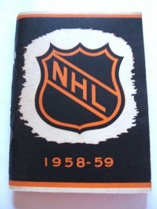 Nhl Media Guide 1958 - 1959 Press & Radio With Who 