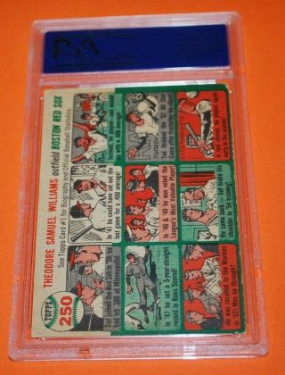 1954 Topps TED WILLIAMS 250 PSA 5 Graded EX Red Sox HOF Vintage Baseball Card 3