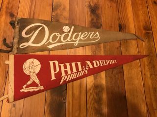 Brooklyn Dodgers Philadelphia Phillies 1950s Pennants