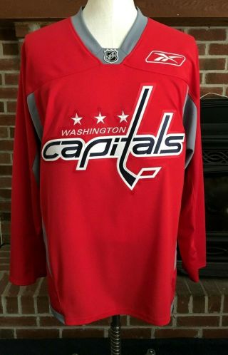 Washington Capitals Hockey Jersey - Sz Xl Mens Reebok - Red / Gray - Older Style