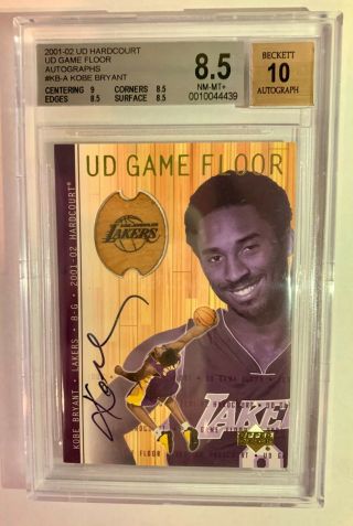 Encased 2001 - 02 Ud Hardcourt Game Floor Kobe Bryant - Autograph 10