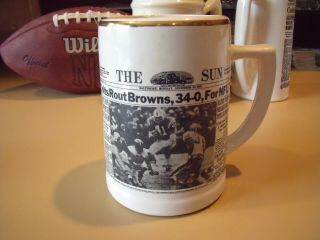Baltimore Colts Vs Cleveland Browns Nfl Championship Ceramic Beer Mug