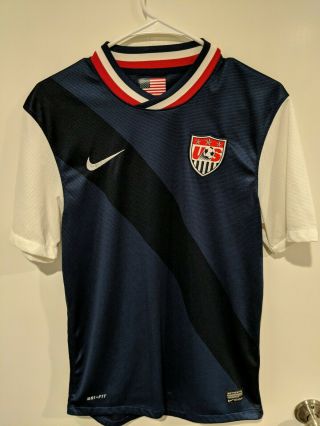 Nike Dri Fit Mens Size Small Usa Soccer Jersey Shirt White Red Blue 2012 2014
