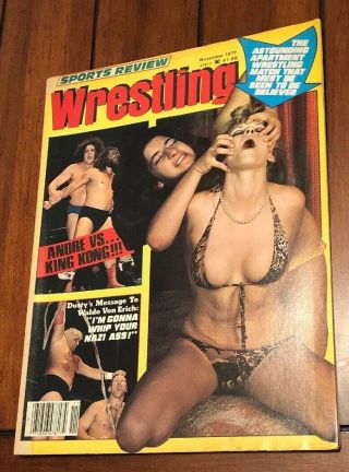 1977 Sports Review Wrestling November Andre The Giant Dusty Rhodes Shiek Awa Nwa