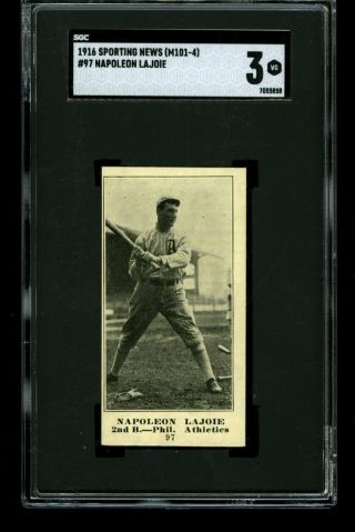 1916 M101 - 4 Sporting News Nap Lajoie Philadelphia Athletics 97 Sgc 3