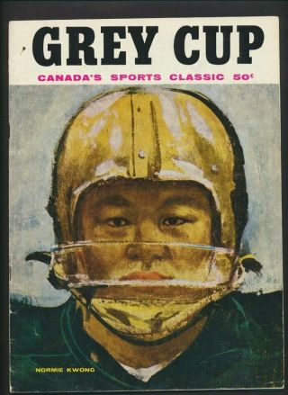 1956 Cfl Grey Cup Program Kwong Cover Montreal Alouettes Vs Edmonton Eskimos