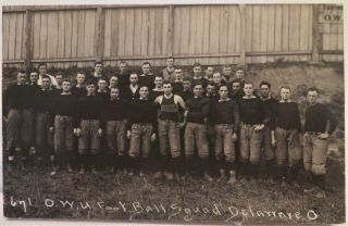 1912 Ohio Wesleyan Football Real Photo Postcard Exellent