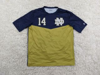 Under Armour Notre Dame Fighting Irish Shirt Men Xl Extra Large 14 Blue Gold