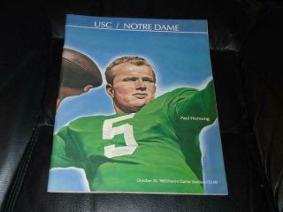 1985 Usc Vs Notre Dame College Football Program Paul Hornung Cover Nr