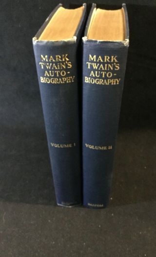MARK TWAIN’S AUTOBIOGRAPHY First Edition,  Volumes 1 AND 2,  1924 VGC 3