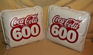 Charlotte Motor Speedway Cushion Set 2 Stadium Seat Coca Cola 600 Handle.