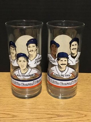 1984 Detroit Tigers Little Caesars Glasses - Alan Trammell & Lou Whitaker