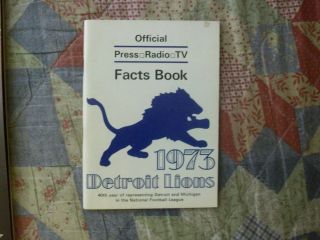 1973 Detroit Lions Media Guide Press Book Facts Nfl Football Yearbook Program Ad