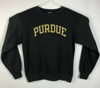 Adult M Purdue Boilermakers Champion Crewneck Sweatshirt Dark Gray Eco Fleece