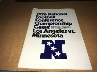 1976 Nfc Championship Press/media Guide Los Angeles Rams Minnesota Vikings Ja